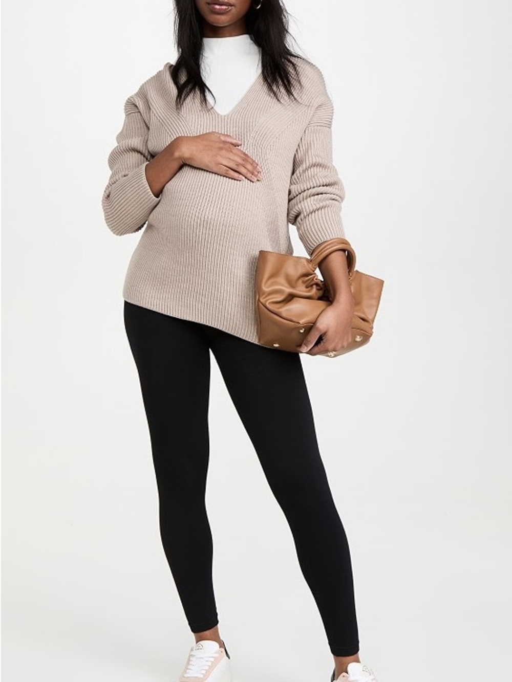 Hatch The Body Rib Maternity Leggings in Black, Size Small